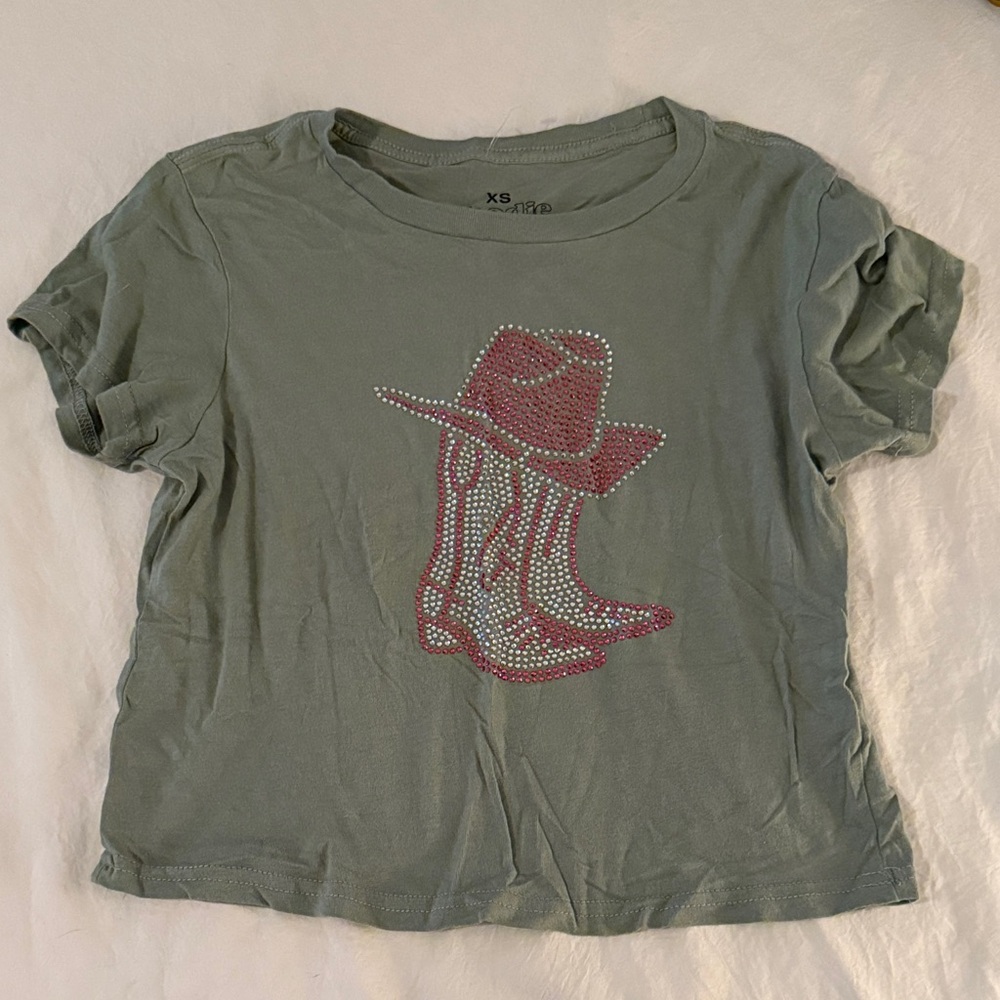 Cowgirl boot crop top